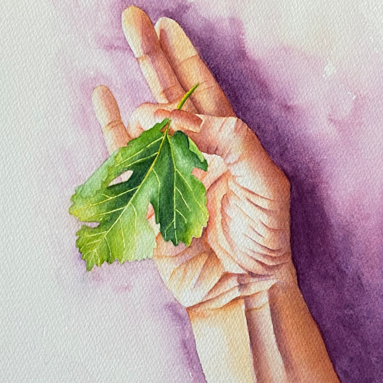 Earth Mudra 3 - Hands & Flower Painting - Karen Berstler Studios - Delaware Artist