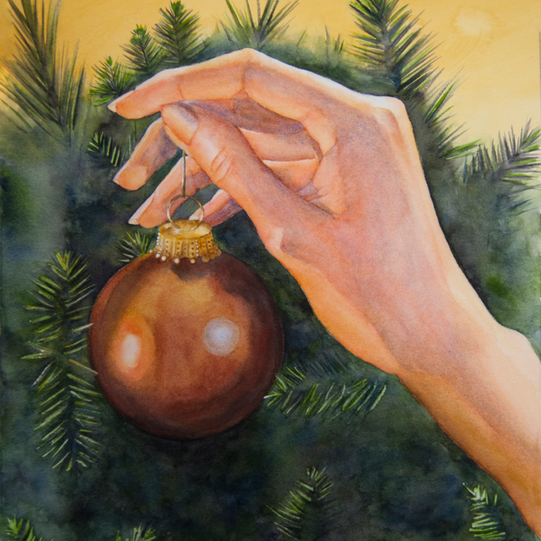 Decking the Halls - Hand Painting - Karen Berstler Studios - Delaware Artist